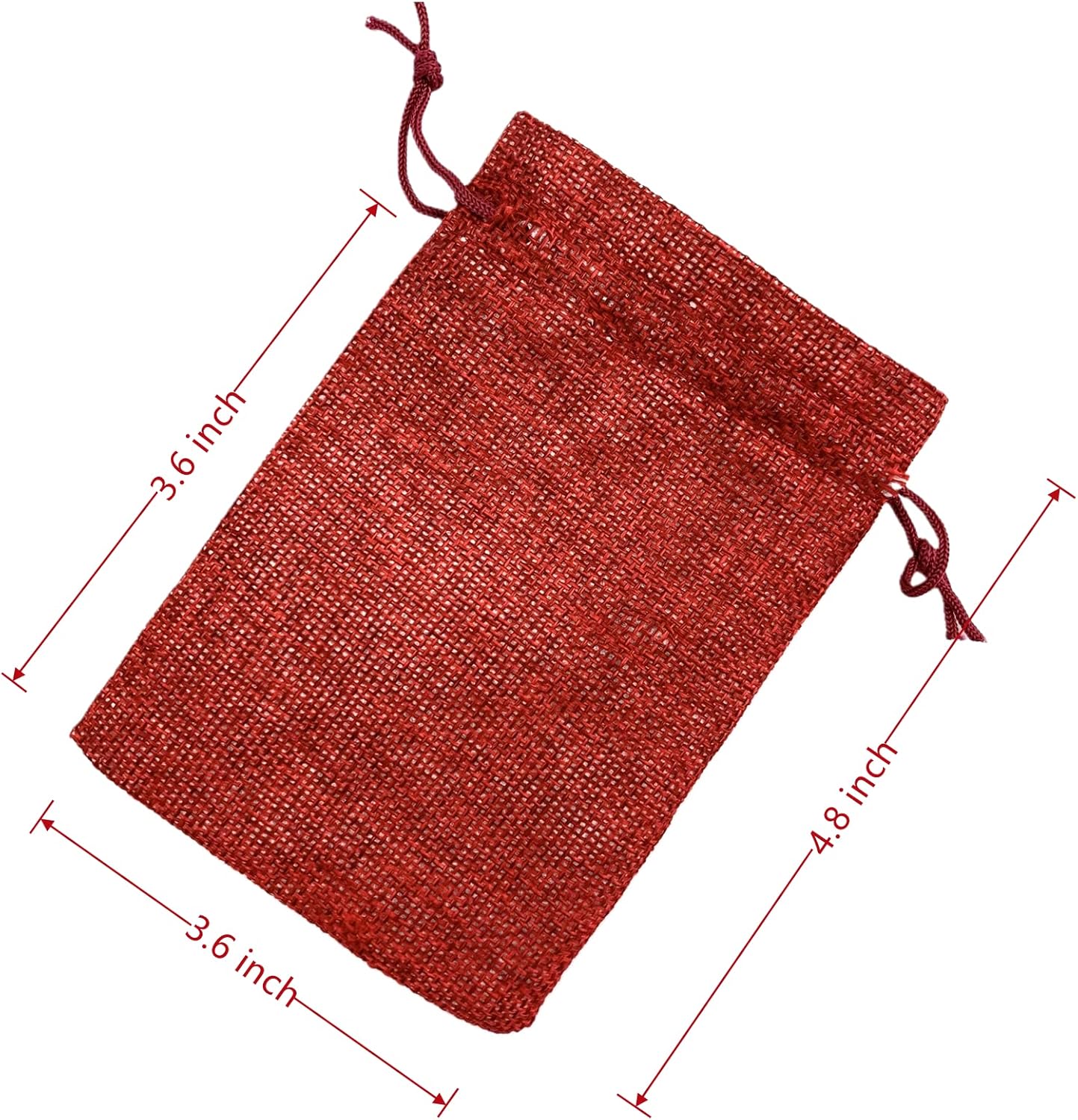 Palmhomee Pack Of 25 Burlap Gift Bags with Drawstring Linen Jewelry Pouches Wedding Hessian Jute Bags for Birthday Jewelry and Treat Pouches Party Wedding Favors Gift Art and DIY Craft (3.6x4.8 Inch, Burgundy)