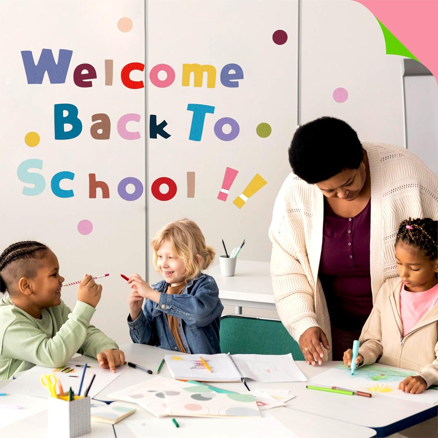 288 PCS Alphabet Combo Set, Large Size Letters Uppercase/Lowercase Letters, Numbers & Punctuation, Accents Cutouts for Classroom Home School Room Chalkboard Bulletin Board