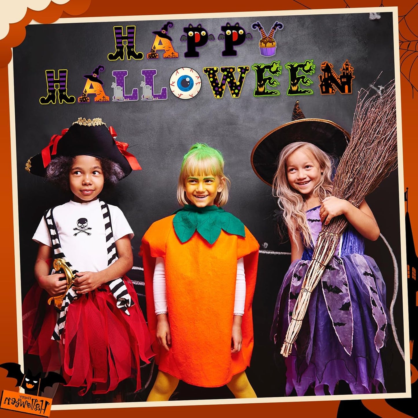 Faccito 176 Pcs Halloween Bulletin Board Decorations Letters Numbers Alphabet Paper Cutouts Punctuation Symbols Combo Set Pumpkin Spider Bat Classroom Decorations for School Chalkboard Party