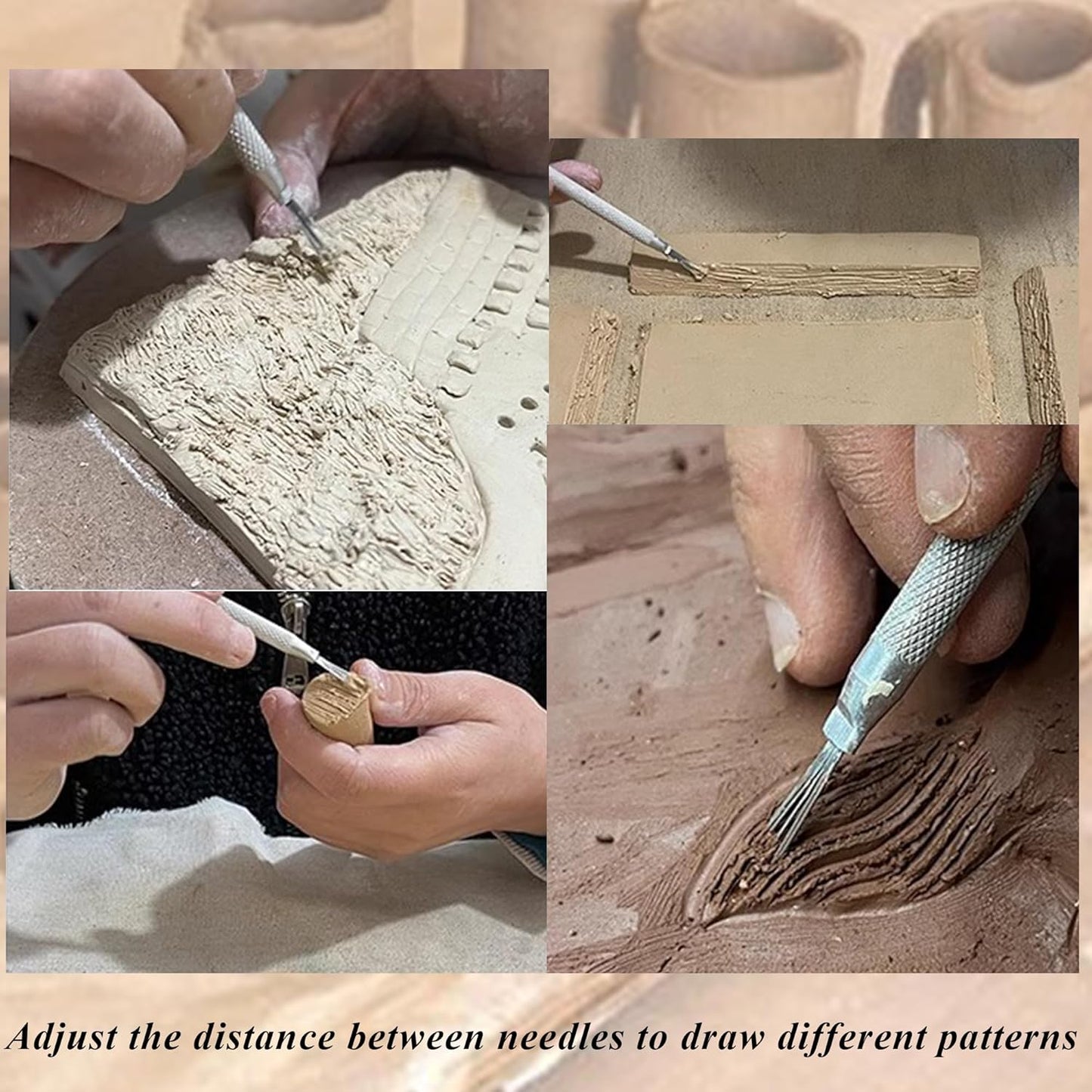 3 in 1 Clay Needle Tools Sculpting Ceramics Pottery Carving Tools for Model Clay Supplies, Ceramic & Pottery Tools Includes Sculpture Feather Pin Carving Knife Needle Texture Tools, LXLVOUEG