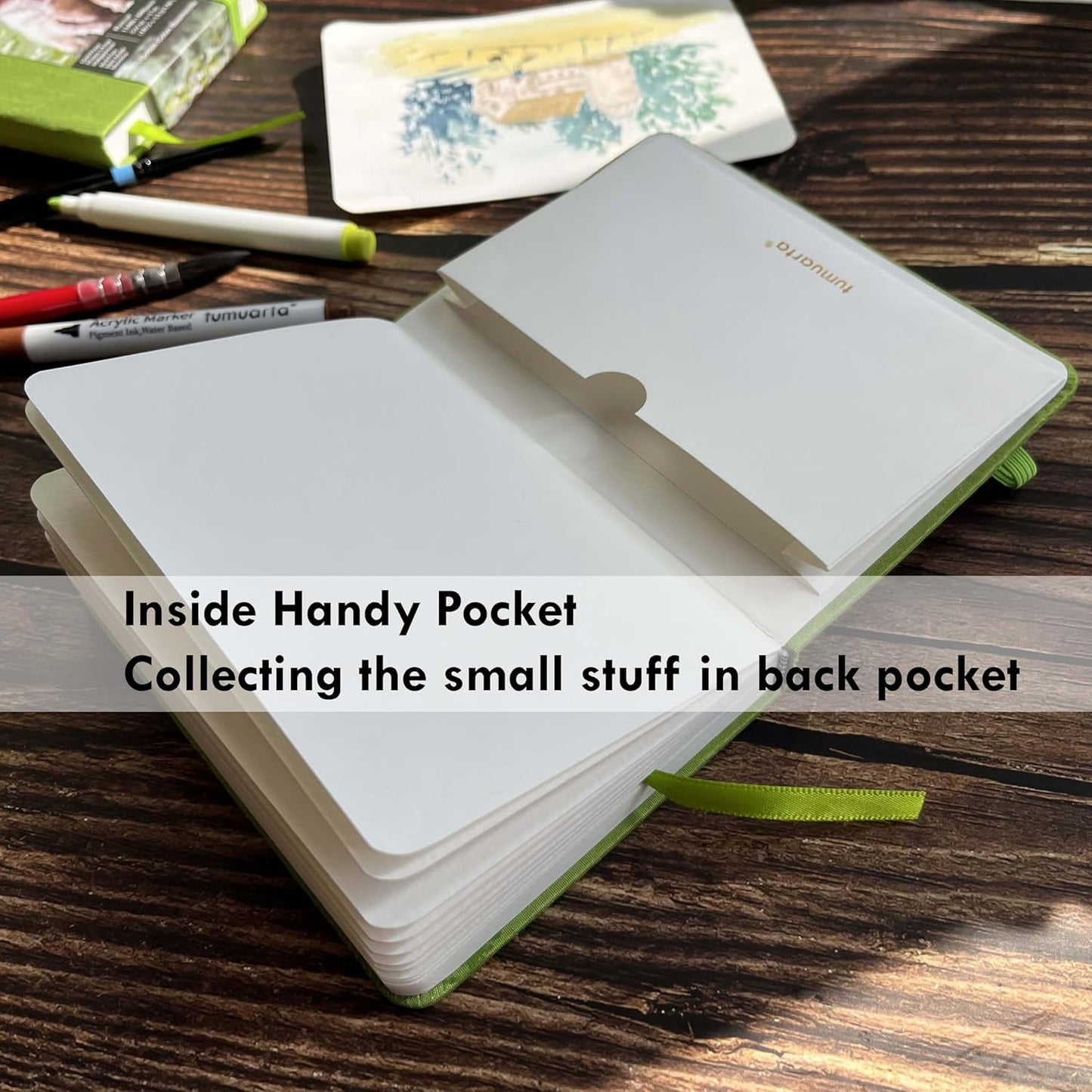 Square Watercolor Journal,140 LB,300 GSM,5.5X5.5, Cotton Paper,Cold Press,24 Sheets, Watercolor Paper Sketchbooks for Use As Travel Notebook and Mixed Media Pad