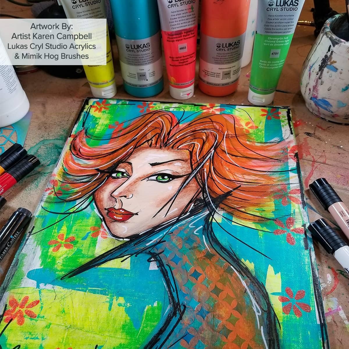 Lukas CRYL Studio Artist Acrylic Paint, Steel Blue, 125 ml Tube - High Pigment Acrylic Paints for Canvas Painting, Large Scale Works - Medium-Viscosity, Water-Mixable, Fast Drying