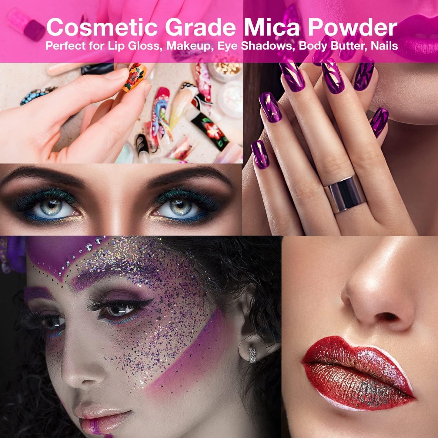 BALTIC DAY - Mica Powder, 30 x 10g Jars of Mica Powder for Epoxy Resin Set - Epoxy Resin Color Pigment Powder - Pigments for Soap Making, Slime, Nails