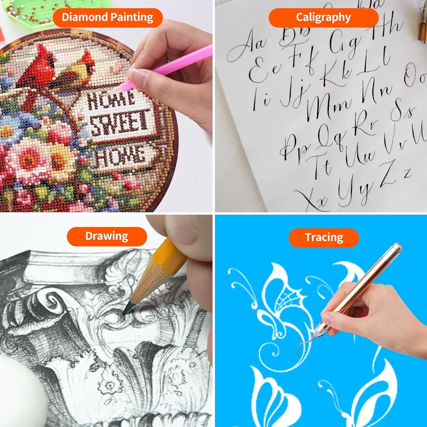 TOHETO A4 Light Board for Diamond Painting, Super Bright Magnetic Light Pad with Side Buttons, Lightbox for Tracing and Drawing, Corded Light Table for Sketching, Animation, Weeding Vinyl (White)