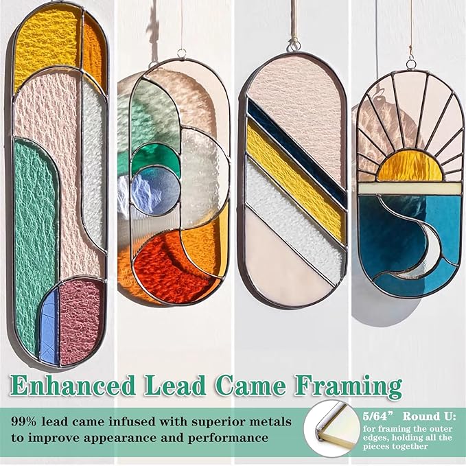 24 Ft 5/64" Round U Lead Came for Stained Glass, U Channel Lead U Hobby Came Stretcher, Stained Glass Projects Adds Strength & Structure Perfect for Small Glass Projects & Suncatchers