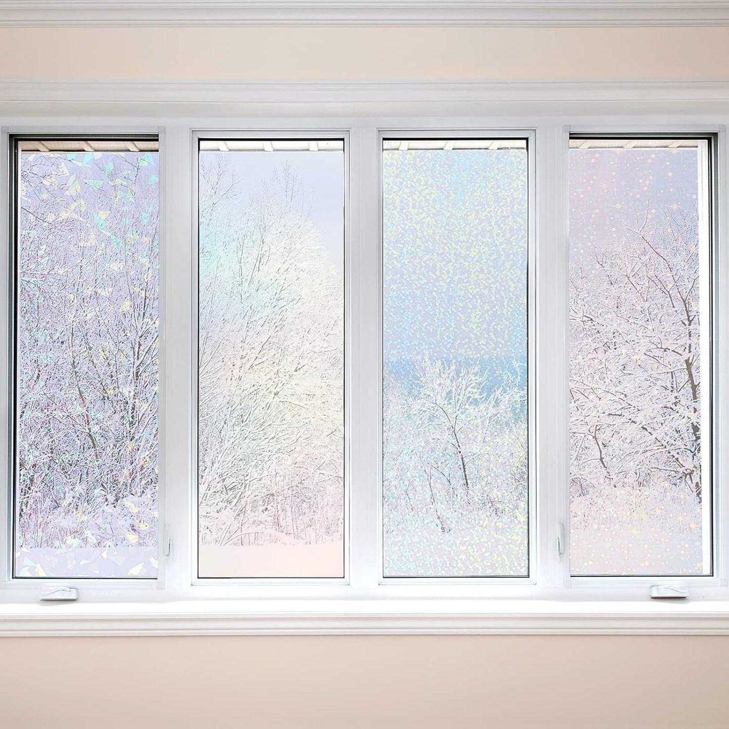 36 Sheets Holographic Sticker Paper Clear A4 Vinyl Sticker Paper Self Adhesive Waterproof Transparent Film Gem Rainbow Star Patterns, 11.7 x 8.3 Inch (Gem,Rainbow,Spot,Star,Snowflake,Heart)