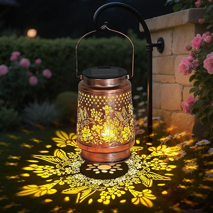Solar Lantern Outdoor Waterproof Decorations Garden Decor, Christmas Birthday Gifts for Women, Mom, Grandma Decorative Garden, Yard, Patio, Lawn, Balcony Porch - Hummingbird