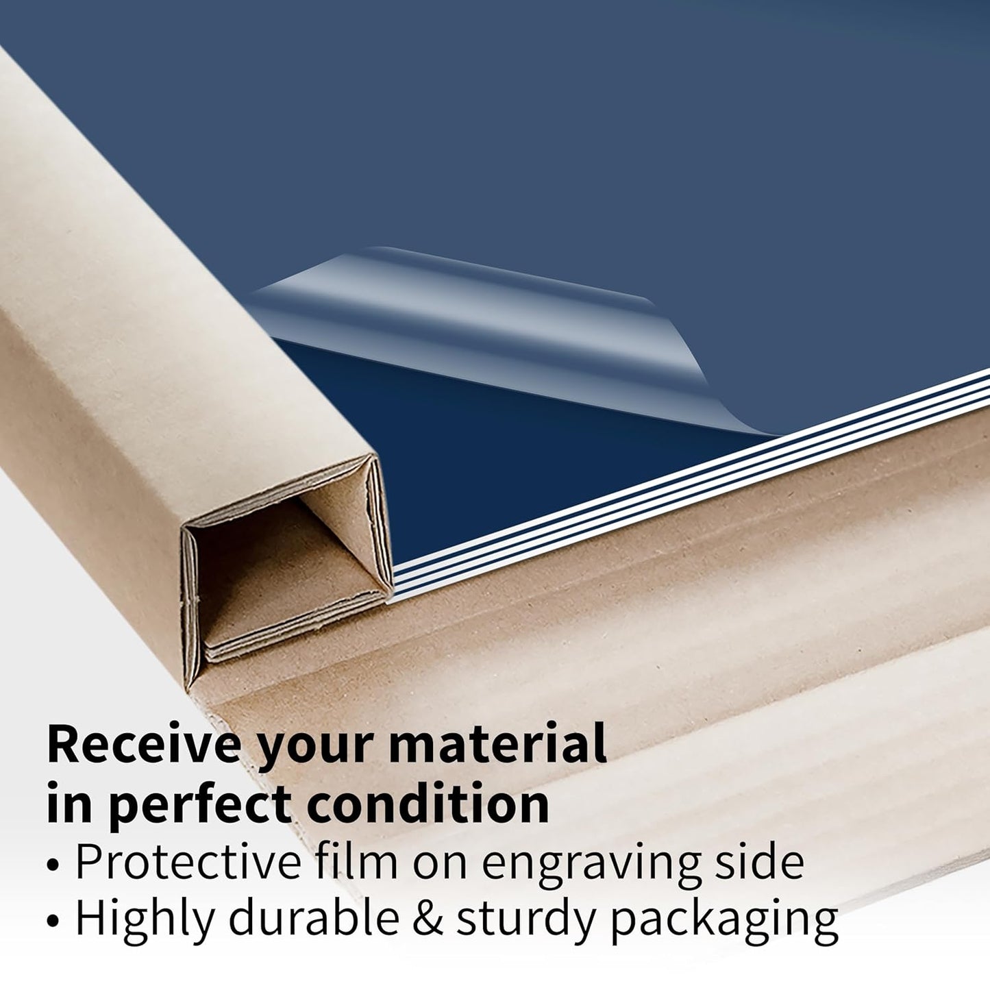 Trotec TroLase | 12"x24"x1/16", 4 Pcs | Light Blue/White | 2 Ply | Modified Acrylic | Laser Engraving Double Color Plastic Sheet | Engraving Blanks for Laser, Saw, Guillotine | Made in USA