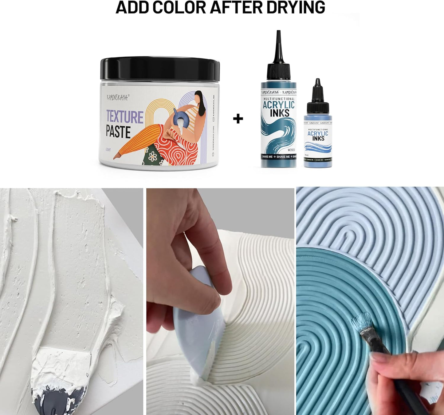 KAMENSKAYA Light Texture Paste - Modeling Paste Acrylic Medium - 16.9 fl oz (500 ml)