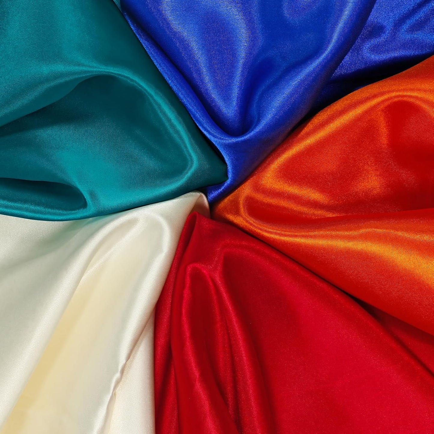 RUDONG M Teal Satin Fabric by The Yard, 1 Yard x 60 Inch Wide Silky Charmeuse Satin Fabric, Soft Satin Fabric for Wedding Decorations, Bridal Dress, Sewing, Accessories, DIY Crafts