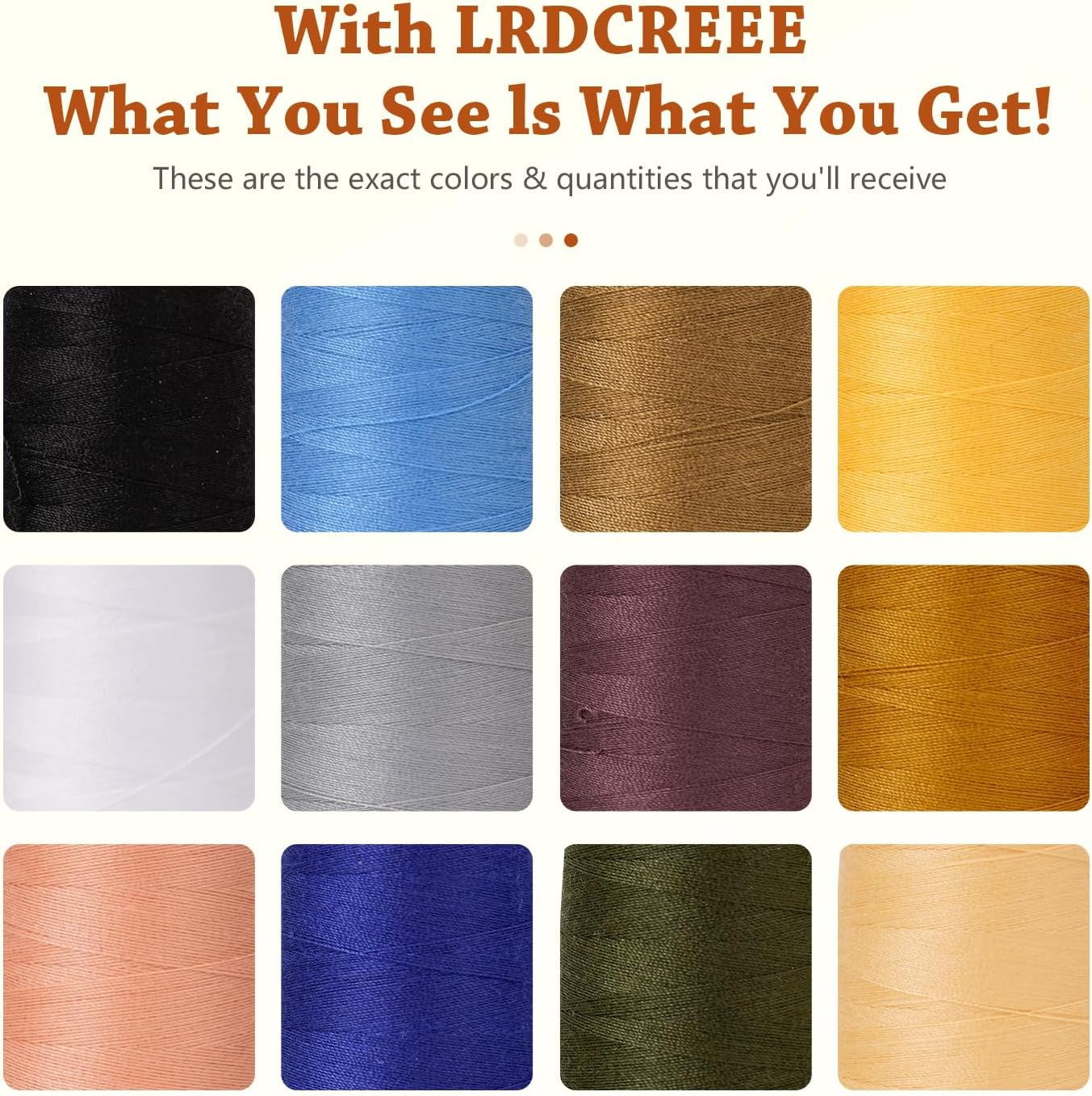 12PCS Sewing Thread Kit 30wt Spools,12 Colors,Assorted Colors Each 800 Yards of Polyester Threads for Sewing Hand and Machine,Stitching, Quilting, Serger (ZH-12PCSYMXBZ)