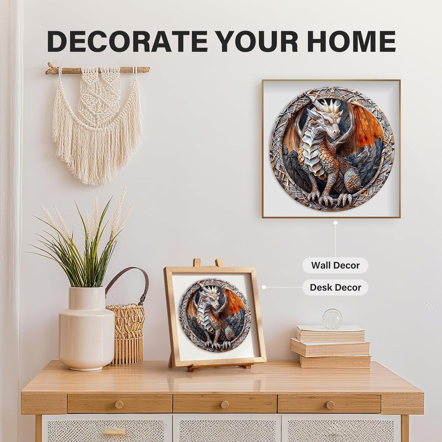 Wooden Puzzles for Adults, Cave Dragon Puzzles, Wooden Flat Puzzles with 3D Visual Effect, Birthday Gifts for Women Men (XL-17.3 * 17.3in 505pcs)