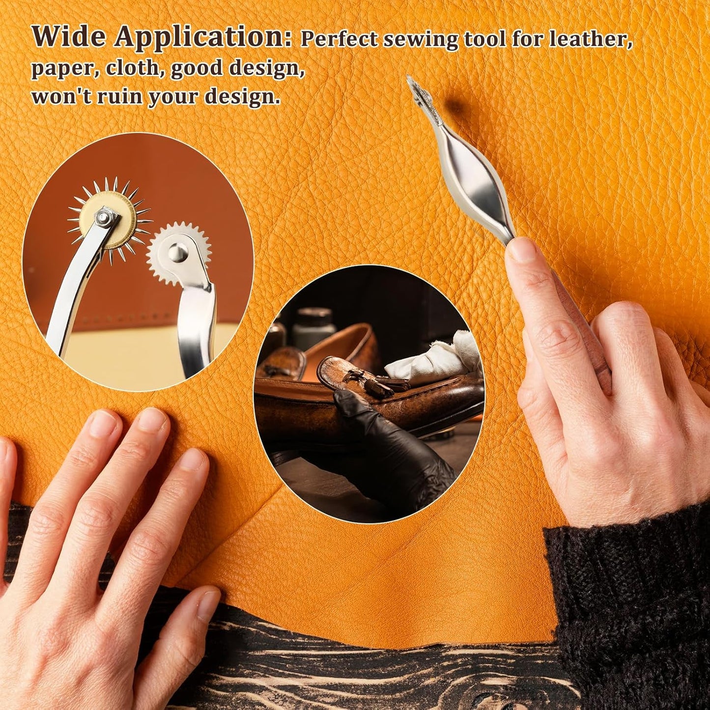 Nitlak 2 PCS Tracing Wheel,Tracing Wheel Sewing Tool,Wooden Handle Stainless Steel Pounce Wheel,Tracing Wheel for Sewing Patterns, Tracing Wheel Tool for Leathercraft, Professional Marking Spacer