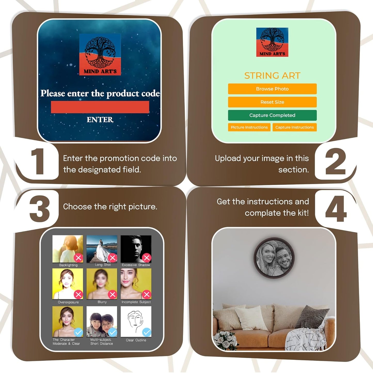 MindArts String Art Kit for Adults - DIY String Art with All Necessary Accessories, Personalized Round Design, Craft Kit, Circle Table - Home Decoration