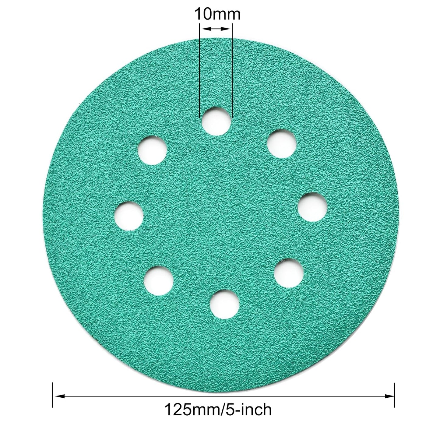 5-Inch 8-Hole Wet Dry Sanding Discs 80 Grit, Polyester Film Backed Heavy-Duty Hook and Loop Sandpaper for Random Orbital Sander, 50-Pack