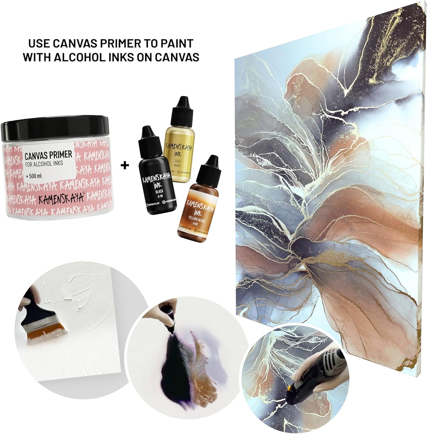 Metallic Alcohol Ink Set: Silver Alcohol Ink, 3 pcs 0.51 fl oz (15 ml) Each