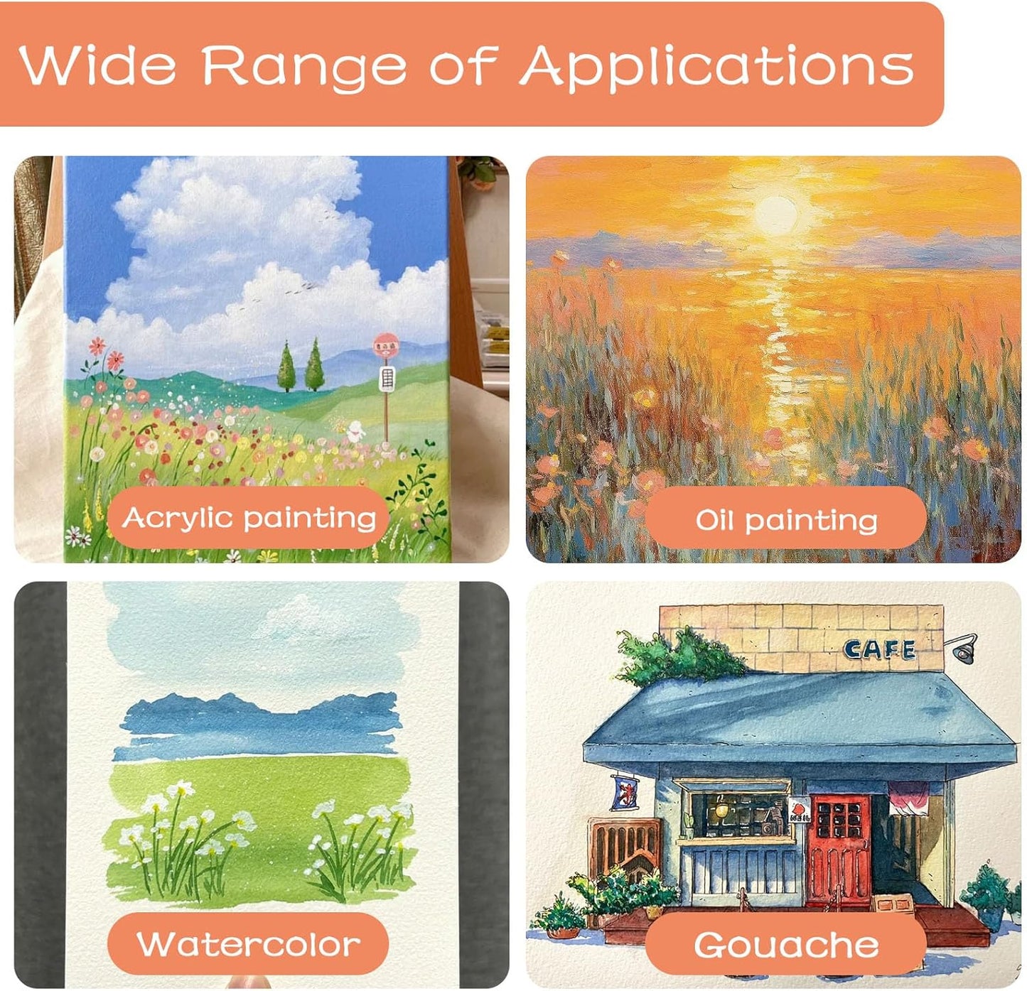 Gloss Varnish for Acrylic Painting, 2 x 100ml Clear Acrylic Varnish Keeps Paintings from Yellowing, Cracking, Maintains Permanent Color (Gloss + Matte)