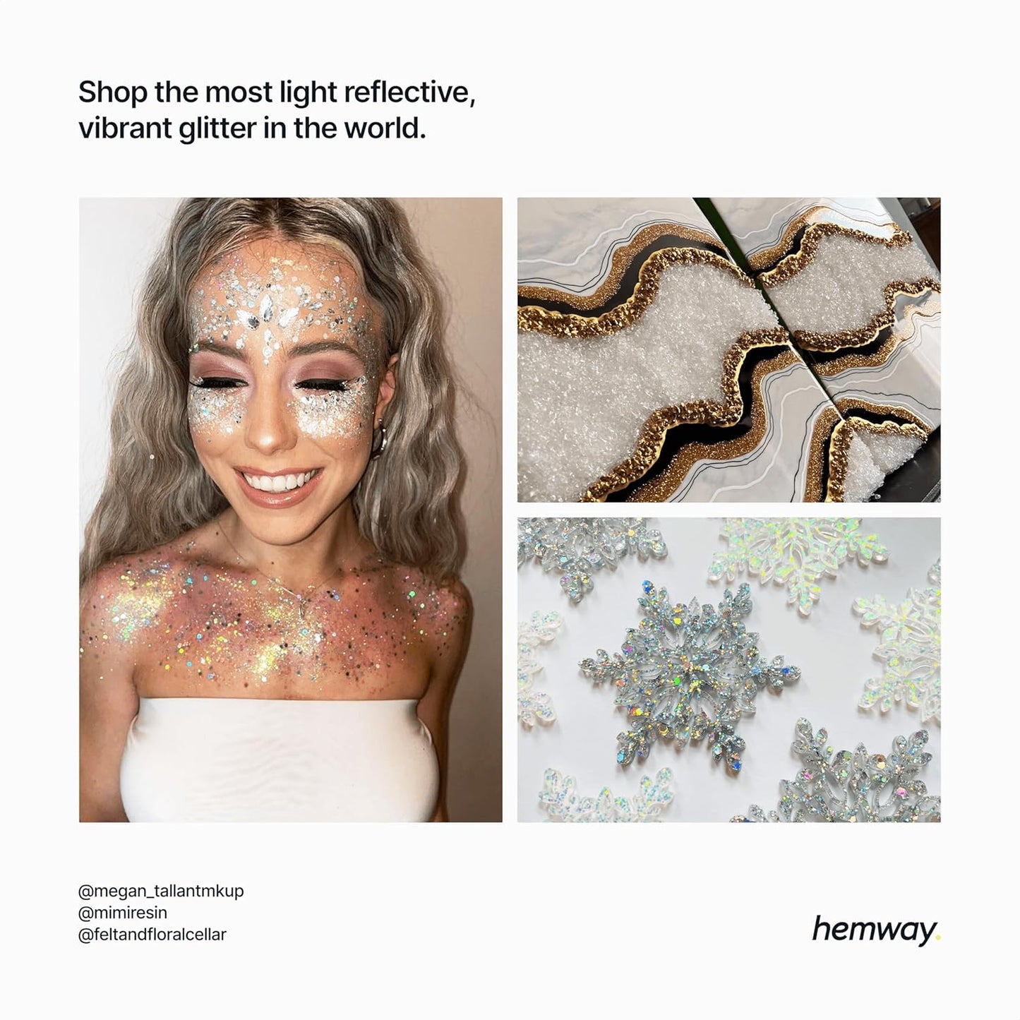 Hemway Craft Glitter Flakes for Arts and Crafts, Tumblers, Resin, Epoxy, Nail Art, Wax, Card Making and Decorations 100g / 3.5oz - Fine (1/64" 0.015" 0.4mm) - Mother of Pearl Iridescent