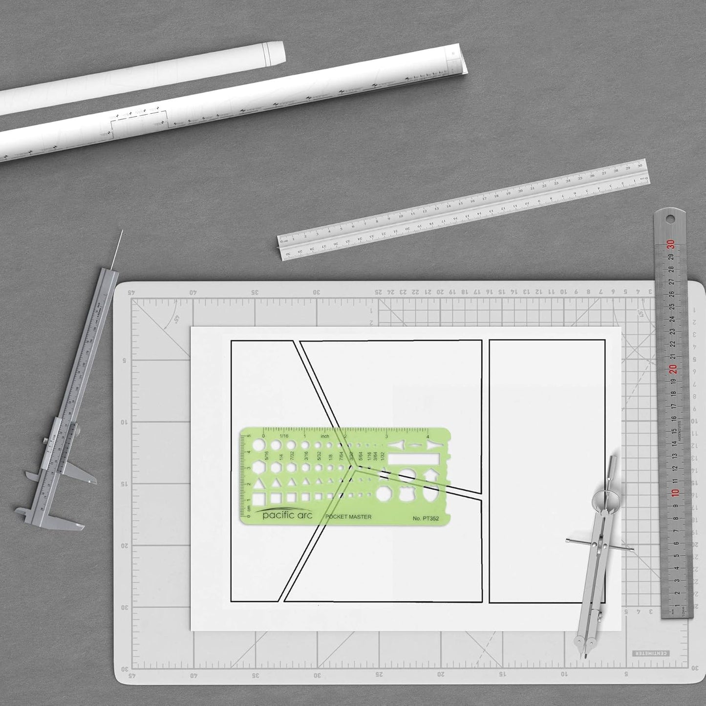 Pacific Arc Pocket Master Template Guide, Featuring Perfect Circles, Hexagons, Triangles, and Squares