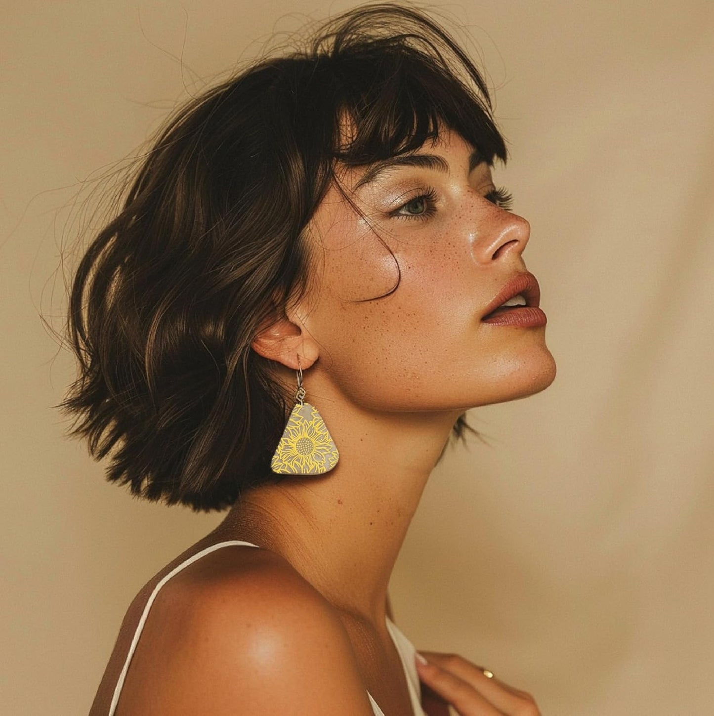 Arbuya Polymer Clay Sunflower Texture Sheets for Earring Jewelry Making, Clay Floral Texture Mat for Polymer Clay Projects Polymer Clay Stamps Earrings Tools