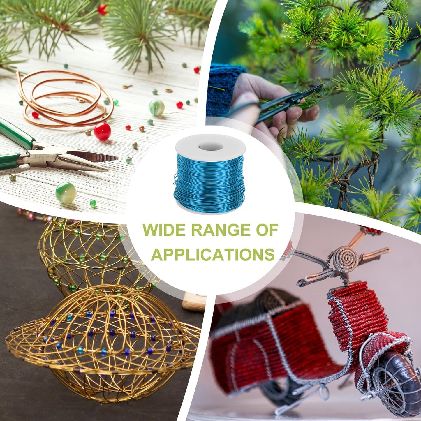 MECCANIXITY 20 Gauge Anodized Aluminum Craft Wire Bendable Bonsai Training Wire 771 Feet 0.8mm for Sculpting Crafts Wreath Floral Beading Jewelry Making, Blue