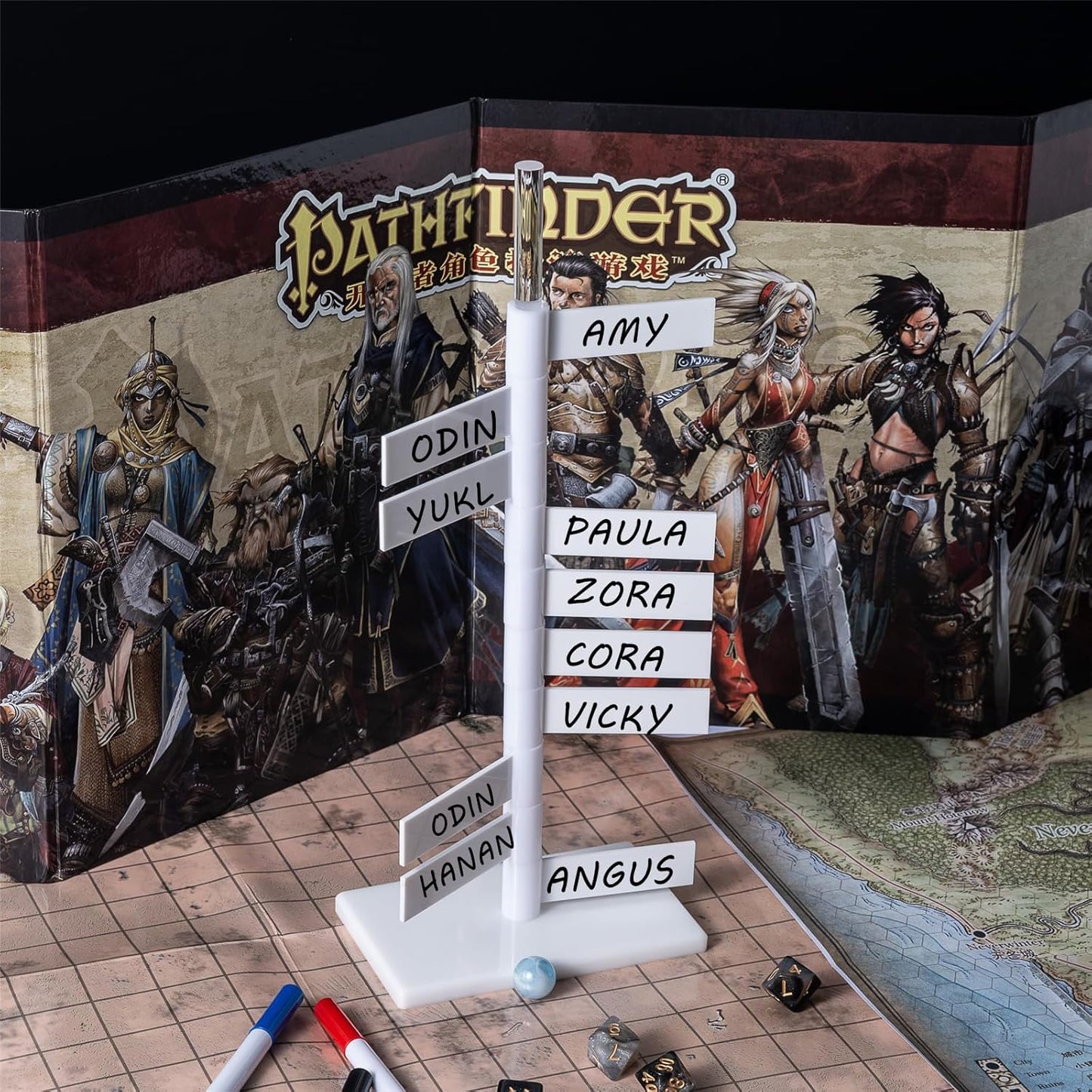 Kalami Initiative Tracker for DND, 12 Rotating Acrylic Flags Turn Tracker for D&D 5e, Pathfinder and Other Tabletop RPG, Perfect DM Gift