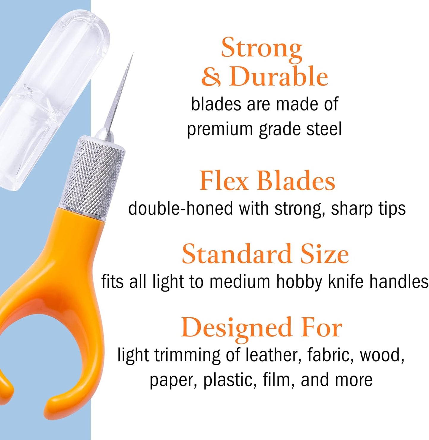 WA Portman Finger Knife Set – Ergonomic Precision Craft Knife with 100#11 Replacement Steel Precision Finger Blades – Strong & Durable Fingertip Blades for Trimming – Ideal for Crafts & DIY Projects
