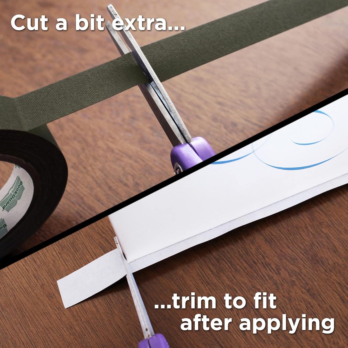 BookGuard 0.75 inch Premium Bookbinding Repair Cloth Tape, 15 Yard Roll, Olive