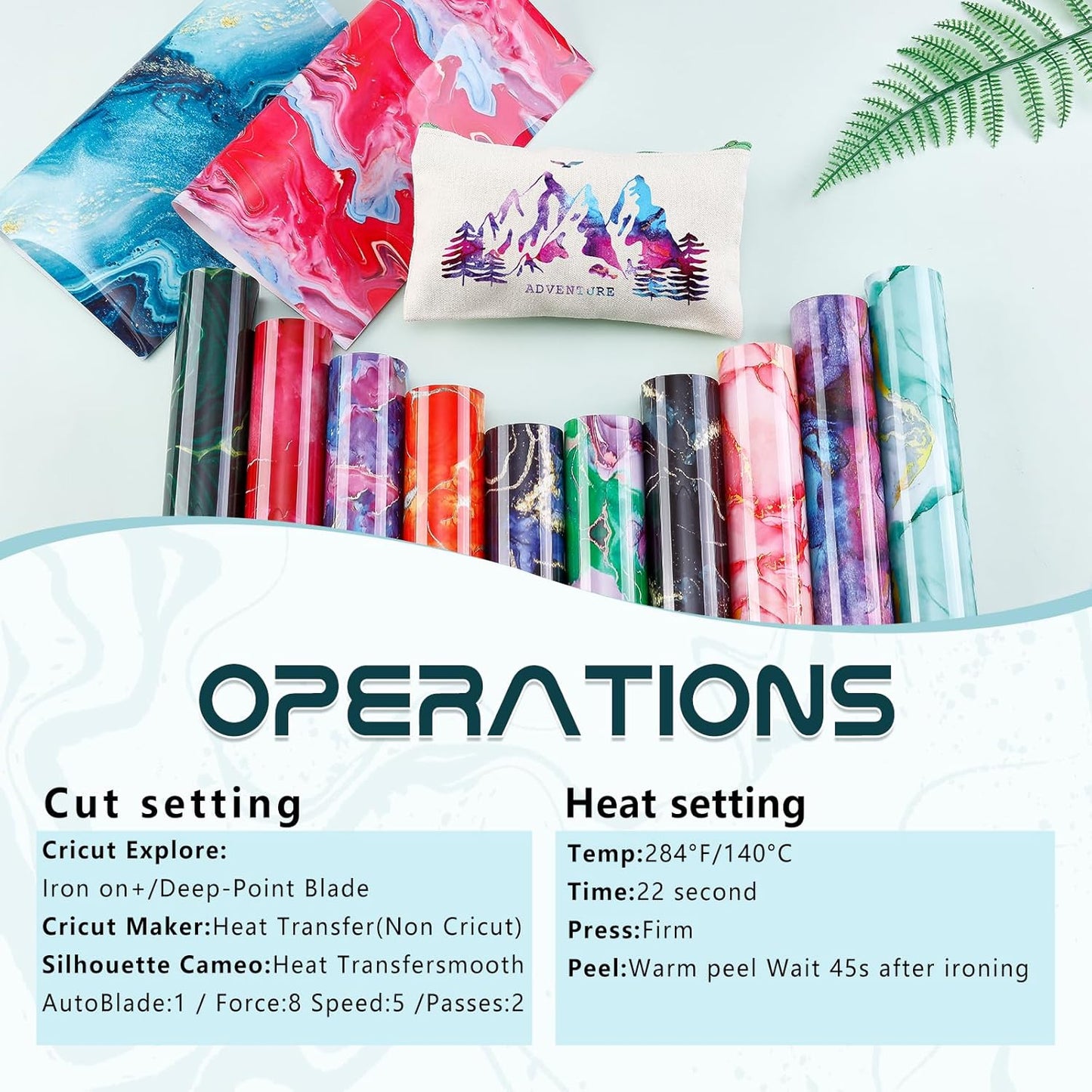 Tintnut Marble Heat Transfer Vinyl - 12 Sheets 10 x 12 Inch Bundles Watercolor Gold Pattern Iron on Vinyl Opal Ombre Print HTV Transfer DIY T-Shirt Gift Canvas Bag for Cricut or Silhouette Cameo