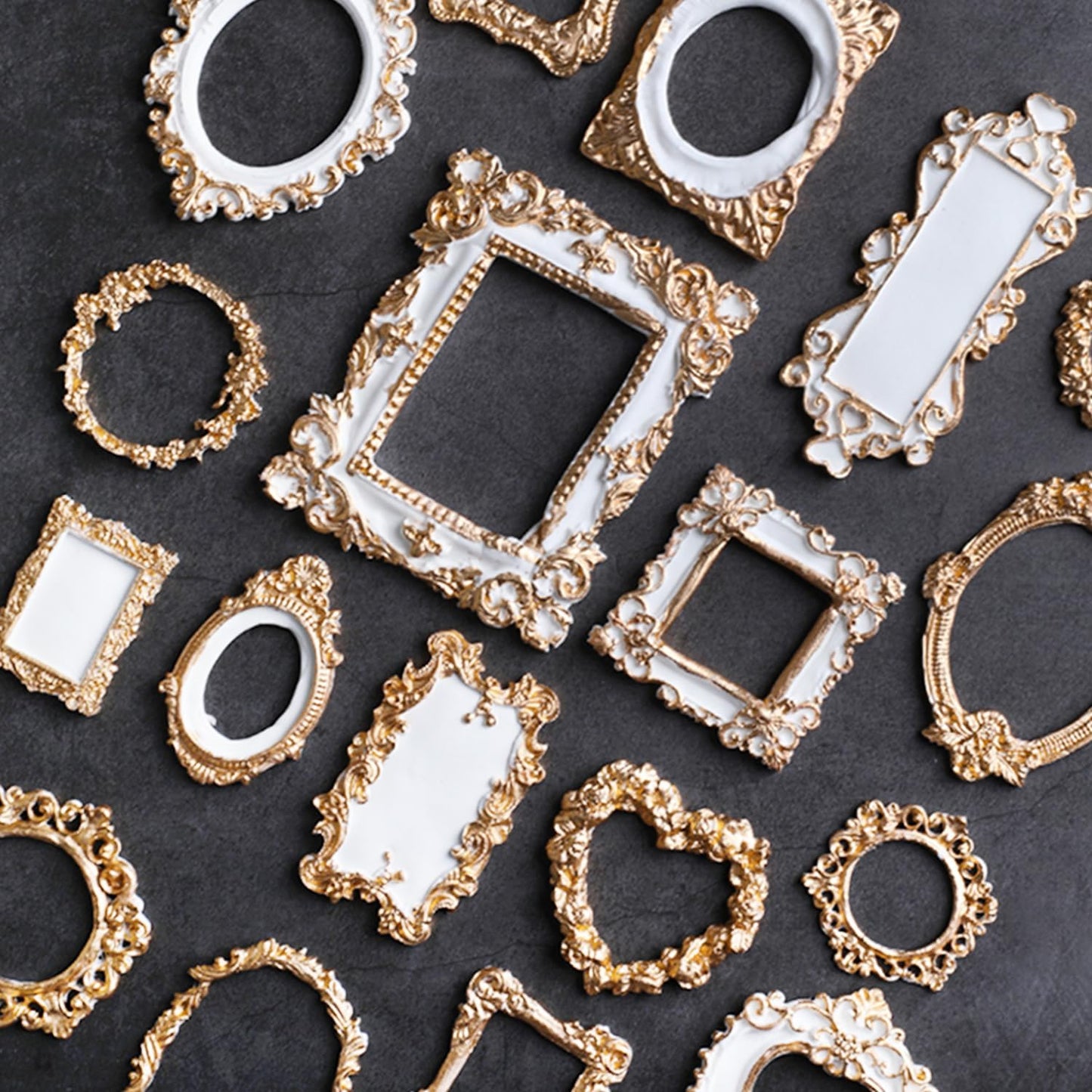 Growtail Photo Frame Silicone Fondant Molds,Picture Frames Chocolate Mold for Crafts,Sugarcraft Cupcake Topper,Polymer Clay Set of 5