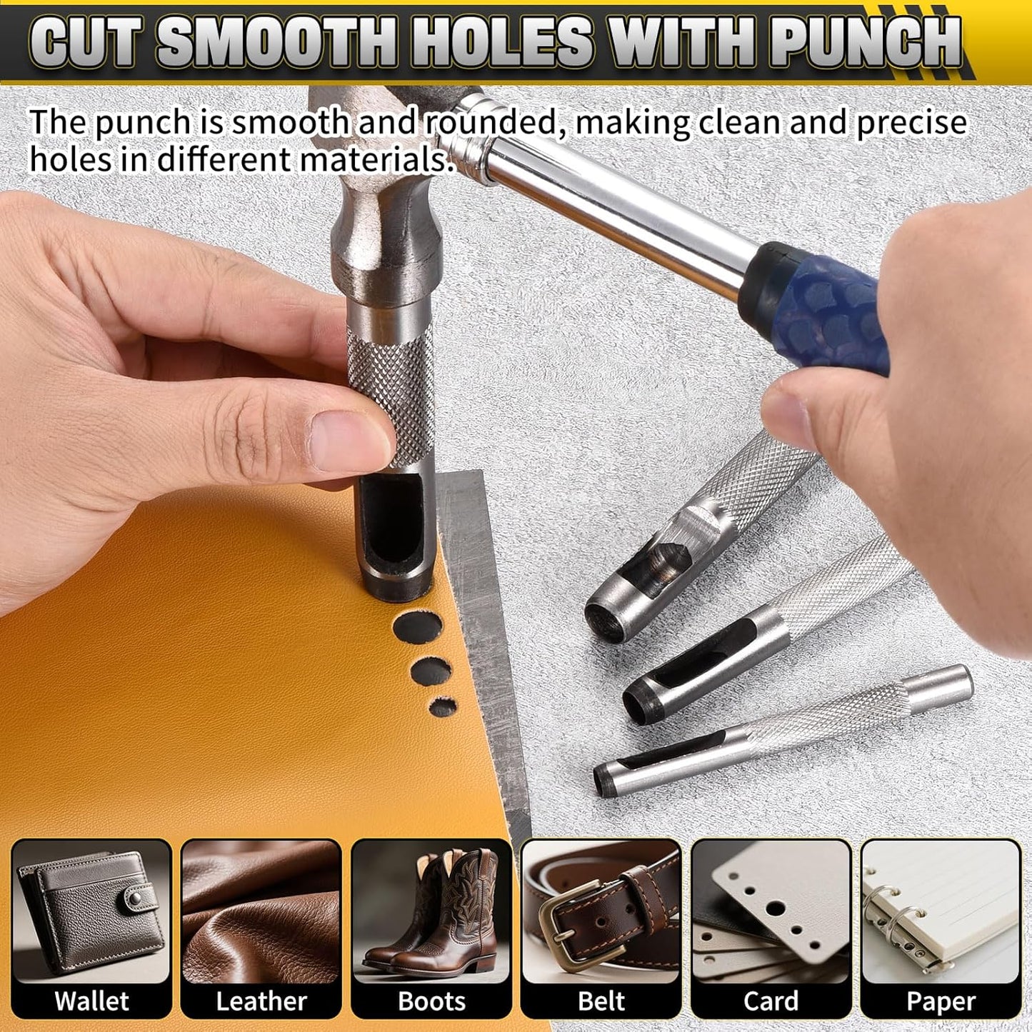 WorkBless 36PCS Metal Stamping Kit, 1/2"(12.5mm) Steel Number and Letter Punch Set, Include A-Z Alphabet, Number 0-8, & Symbol, Stamping Tool for Imprinting Plastic, Wood, Leather, Jewelry