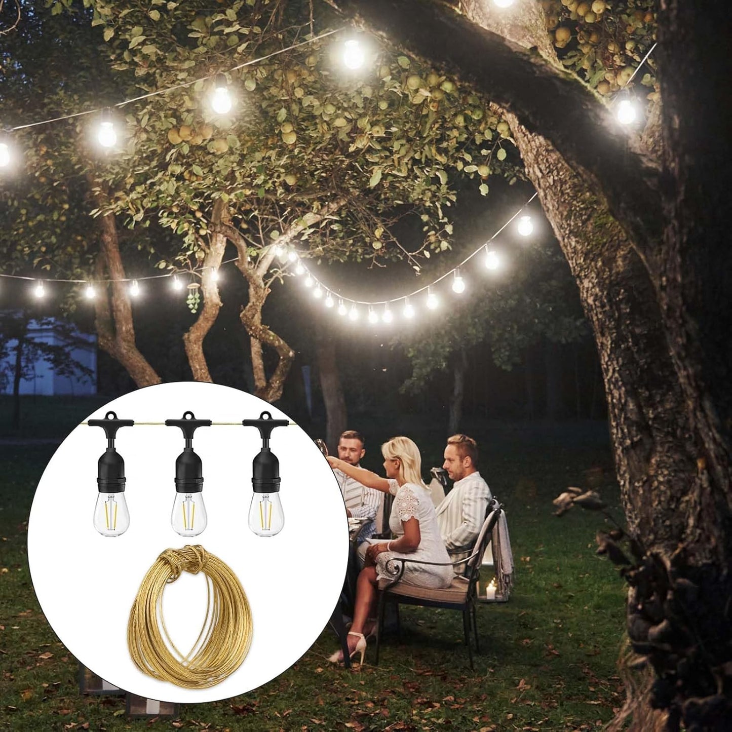 33 Feet Picture Hanging Wire Picture Frame Brass Wire for Hanging Heavy Duty Metal Braided Wire for Hanging Pictures, Mirror, Artwork, Light