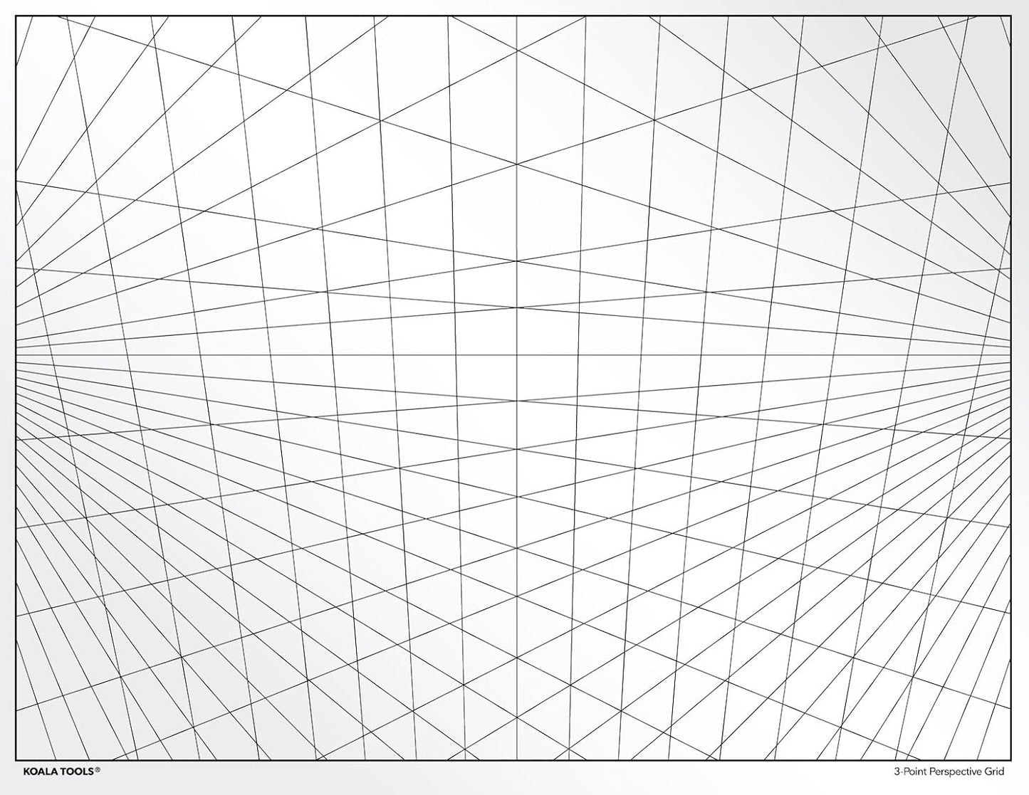 Koala Tools | Perspective Grid Transparency Sheets (Variety Pack of 4) - 8.5" x 11" | Overhead Projector and Light Box Transparencies - Tracing Film for Sketching & Drawing
