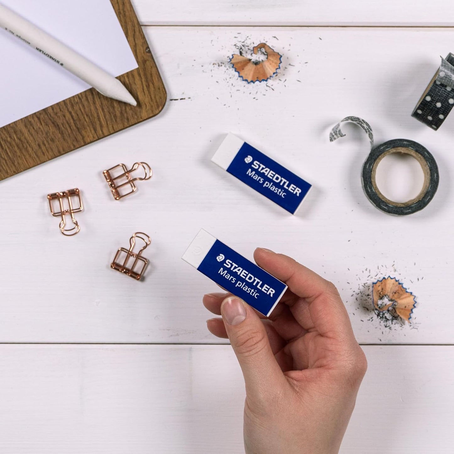 STAEDTLER Mars Plastic Vinyl Erasers (4-Pack), White Erasers for Clean & Precise Results - Latex-Free, Minimal Crumbling, Made in Peru