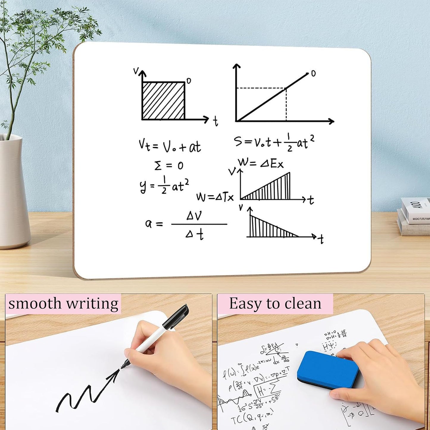 10 Pack Dry Erase Boards, Double-Sided Small White Board for Classroom Student, 9"x12" Portable Dry Erase Board Bulk, Mini Whiteboard for Teacher Classroom Supplies
