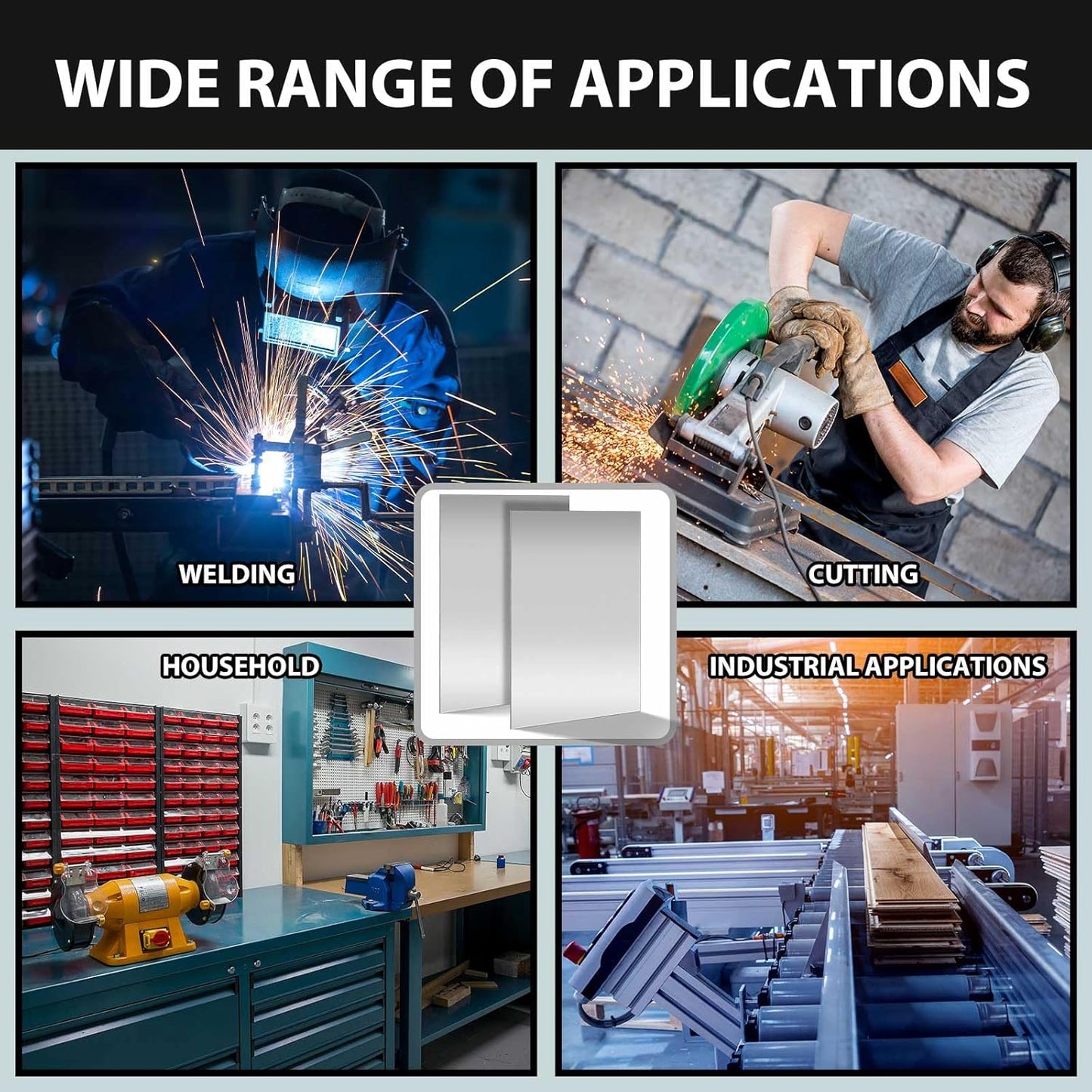 4 Pcs 16 Gauge 12 x 6 Inch Metal Steel Sheet Steel Plate Mild Carbon Cold Rolled Square Weldable Metal Panels for Outside Industrial DIY Use Projects Weld Accessories