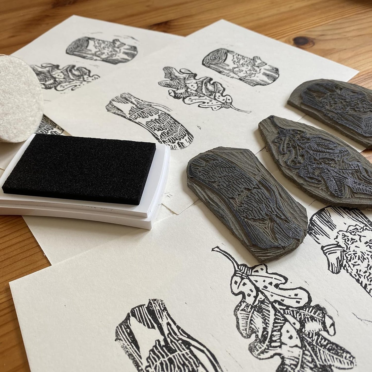 PATIKIL 24Pcs 2" Rubber Carving Blocks, Soft Linoleum Art Carving Block Round Crafts Stamp Making for Printmaking Stamps Carving Supplies, Pink