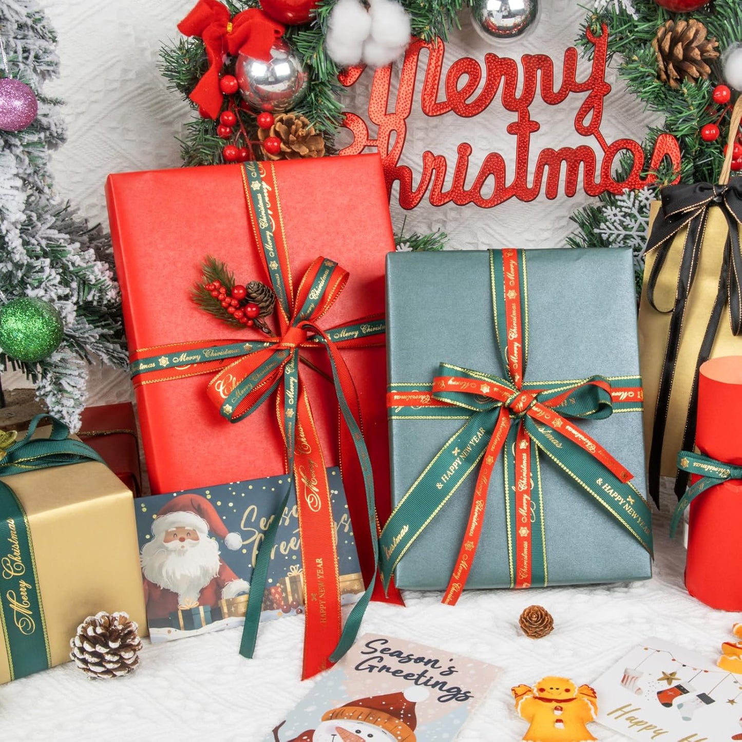 NESCCI Matte Wrapping Paper,Solid Color Pearly-Lustre Paper-4 Roll,17 Inches X 32.8 Feet Per roll.Gift Wrapping Paper,Perfect for Wedding,Valentine's Day,Birthday,Halloween,Christmas,Baby Shower