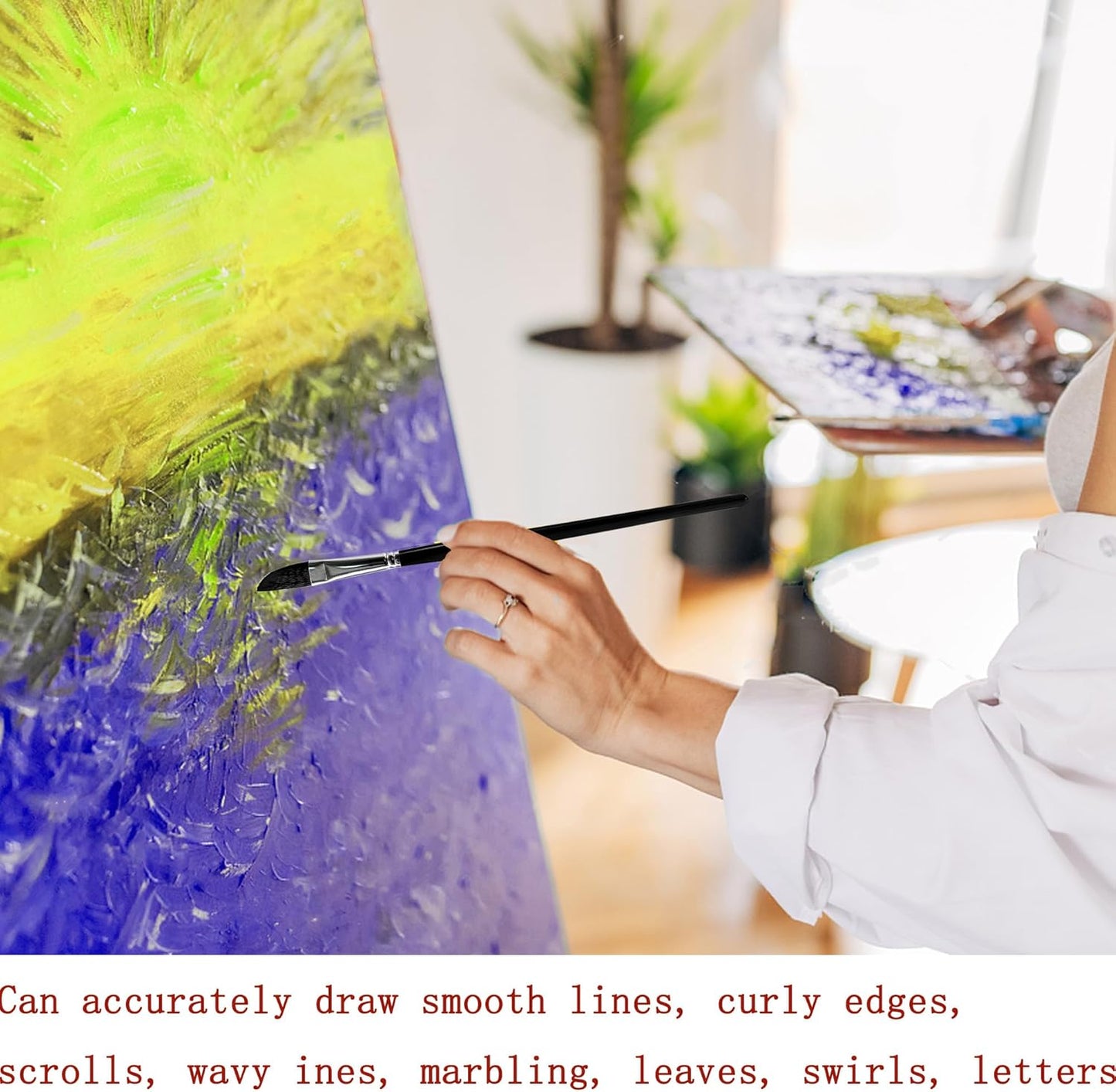 4PCS Dagger Striper Brush Set, Premium Dagger Paint Brushes Set, Professional Dagger Brush for Watercolor Acrylic Oil Gouache, Pinstriping Brush Set ,Dagger Striper Watercolor Paint Brush