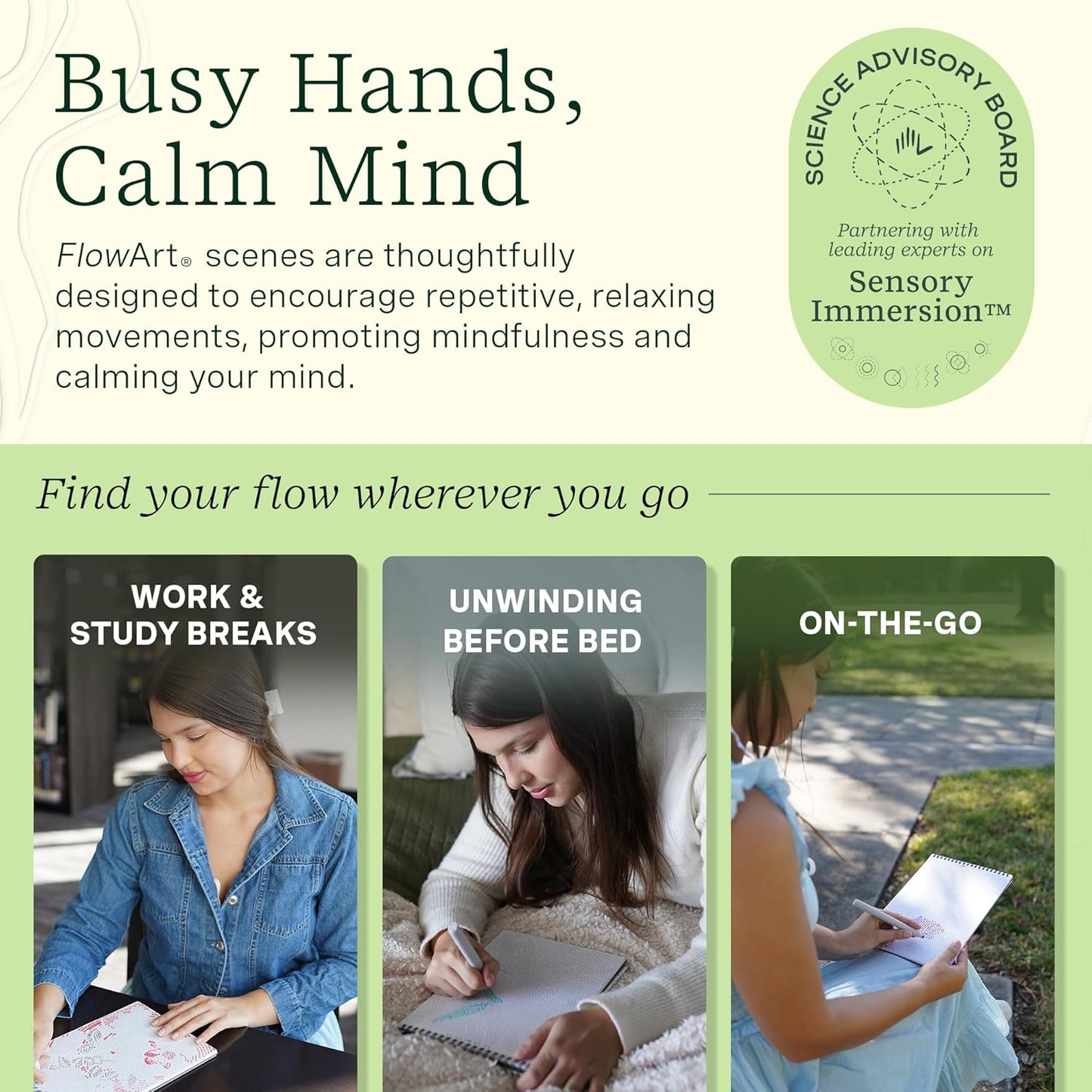 Lifelines FlowArt Activity Pad, 2-Pack & Bonus Pad - Guided Dot Art Meditations with Markers – Dot-Pop and Pogo-Dot Coloring Books for Tweens, Adults & Seniors