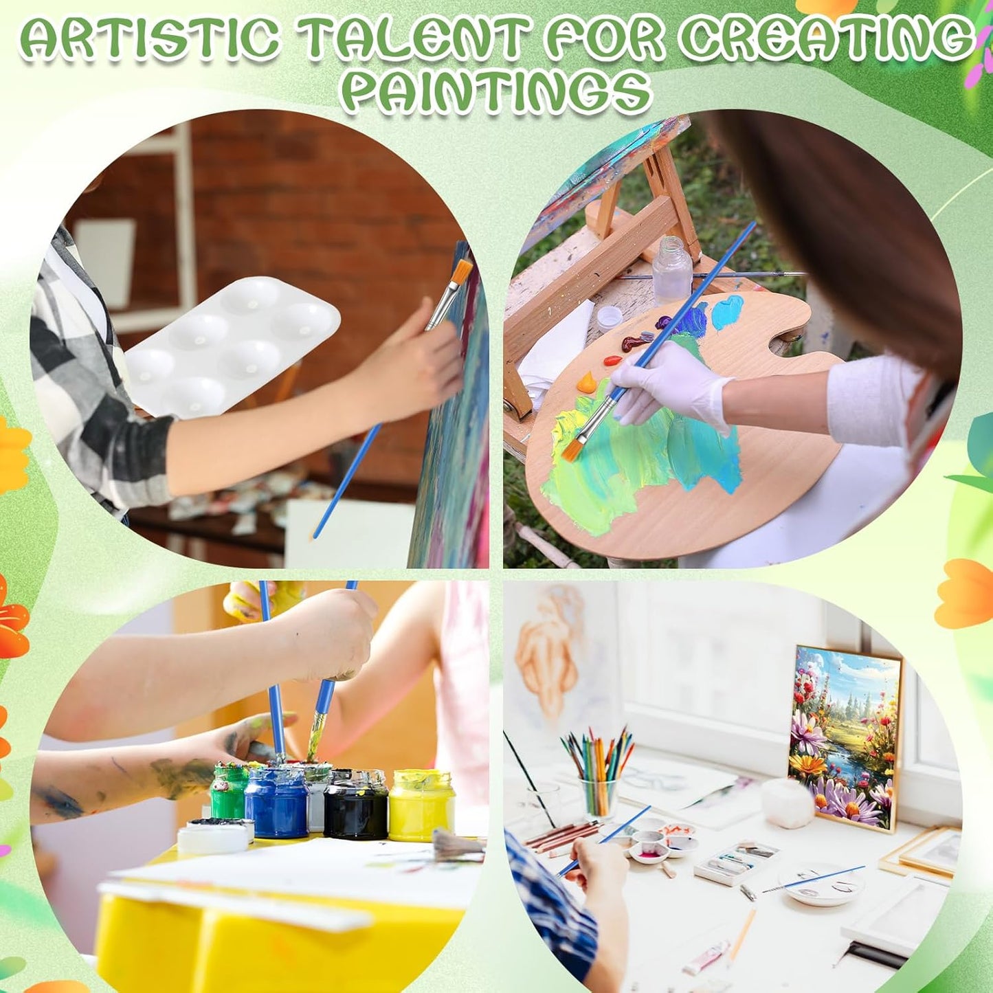 Zhanmai 12 Pack Pre Drawn Canvas for Painting Sip and Paint Kit 8" x 10" Paint Party Set Canvas Painting Pre Printed Canvases for Party Favor DIY Virtual Adult's Date Night(Plant)