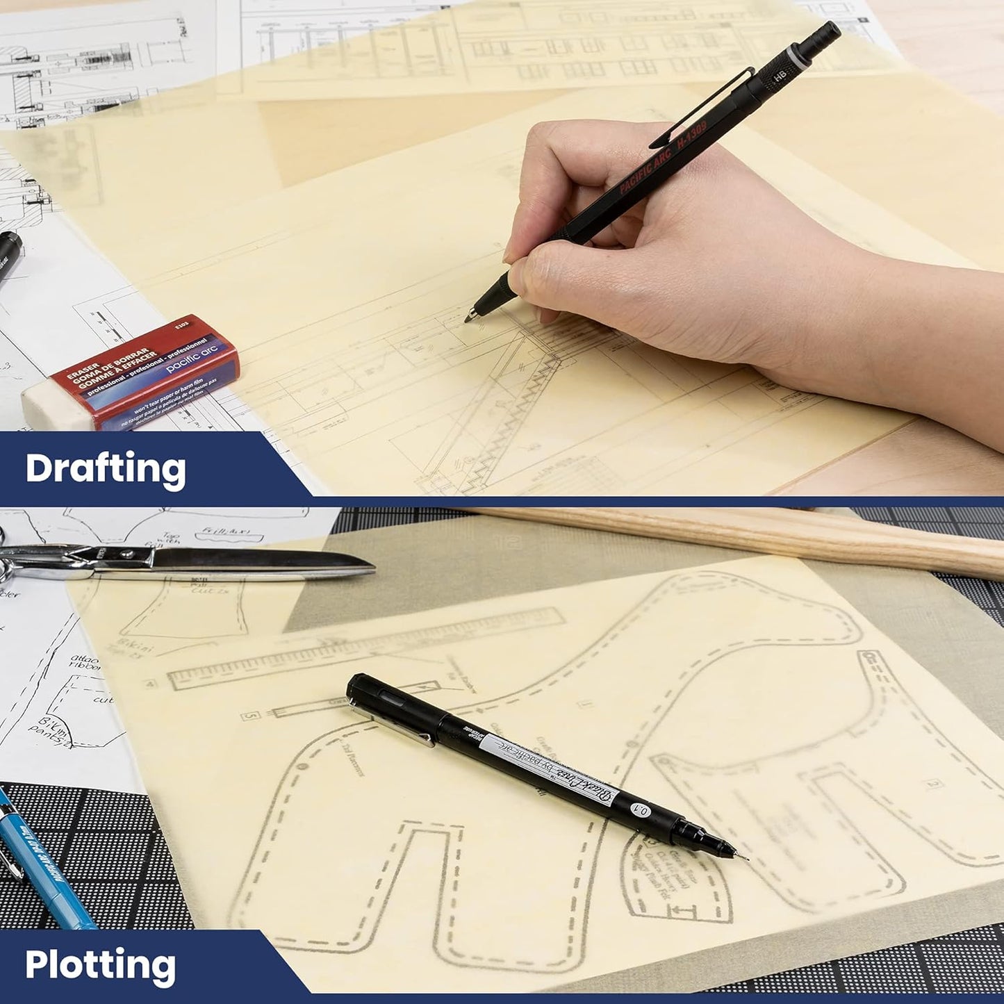 Pacific Arc Tracing Paper Roll, Yellow, 12 Inch x 50 Yard Roll