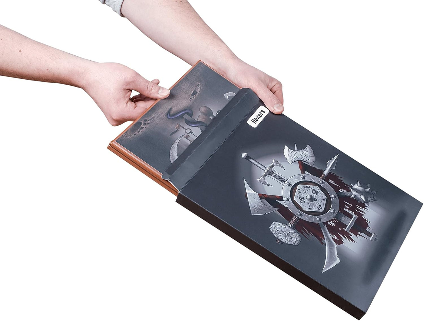 Hexers Game Master Screen, Compatible with Dungeons and Dragons, DND DM Pathfinder RPG Role-Playing, 4 Customizable Panels Inserts Included That Slide into The Pouches, Dry Erase Tracker Sheet