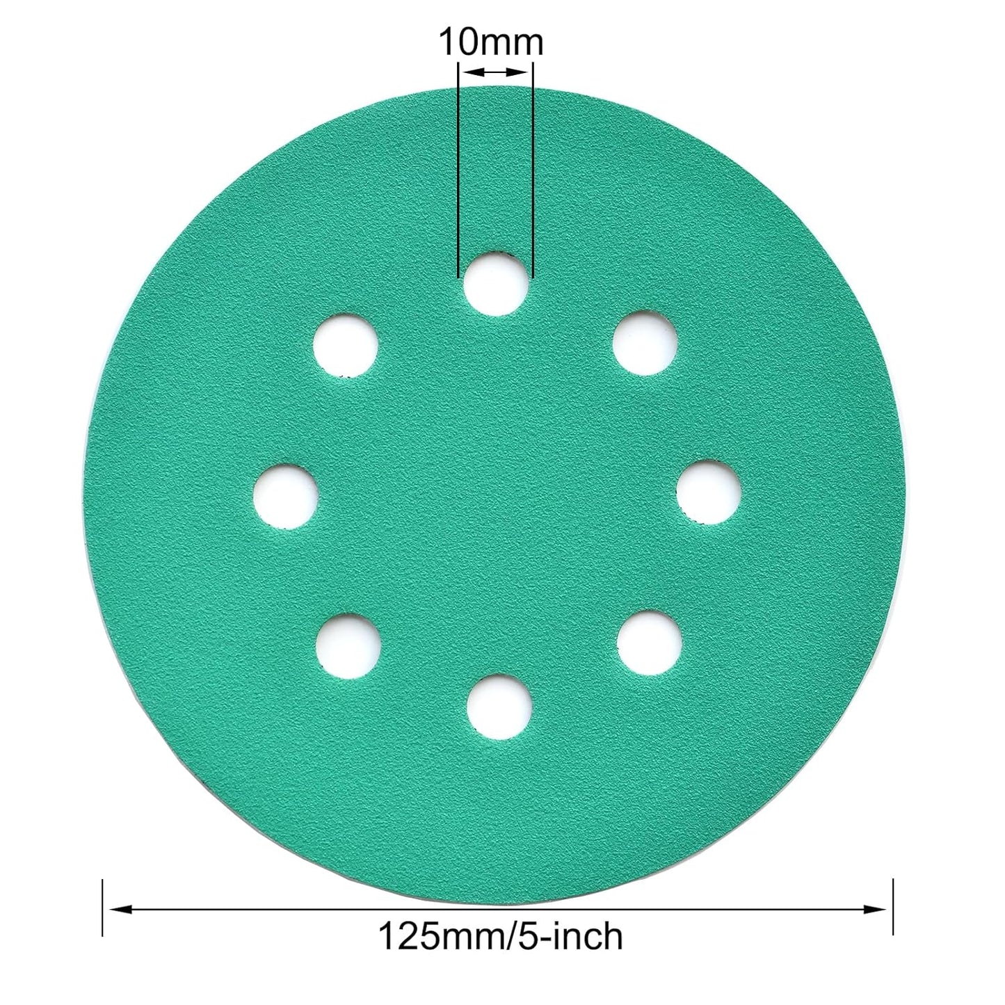 5-Inch 8-Hole Wet Dry Sanding Discs 220 Grit, Polyester Film Backed Heavy-Duty Hook and Loop Sandpaper for Random Orbital Sander, 50-Pack