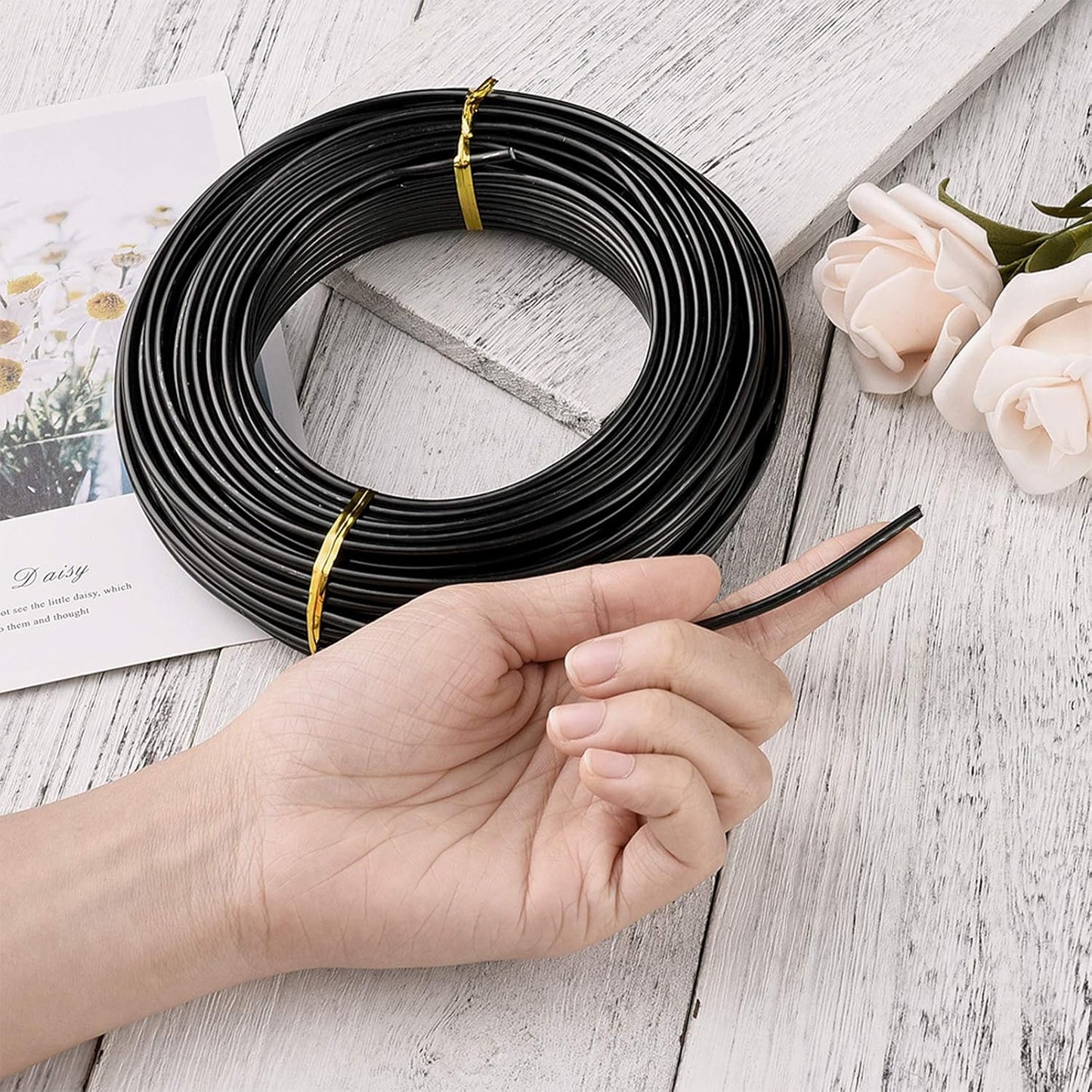 Fashewelry 82 Feet 9 Gauge Aluminum Wire Black Bendable Metal Craft Wire for Beading Jewelry Craft Making