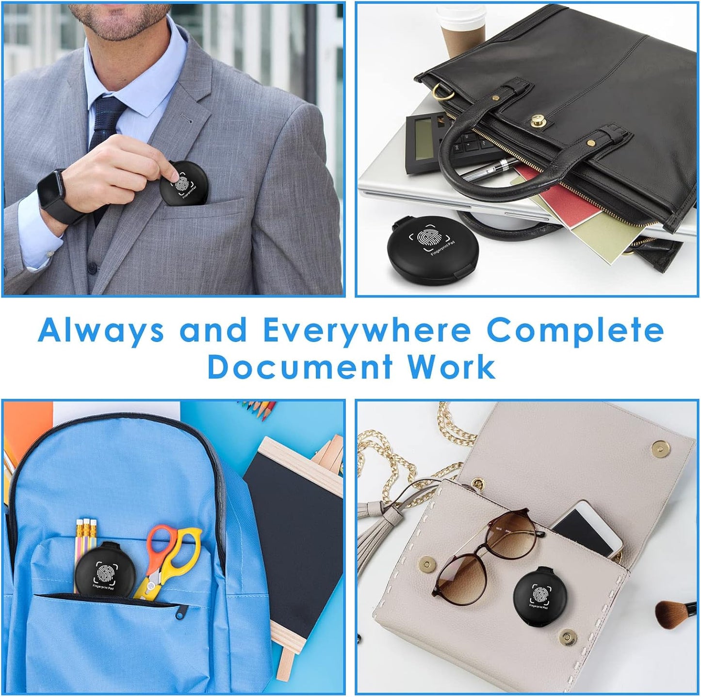 ERKOON Fingerprint Ink Pads, Thumbprint Ink Pad for Notary Supplies Identification Security ID Fingerprint Cards Law Enforcement Fingerprint (Black-1 Pack)