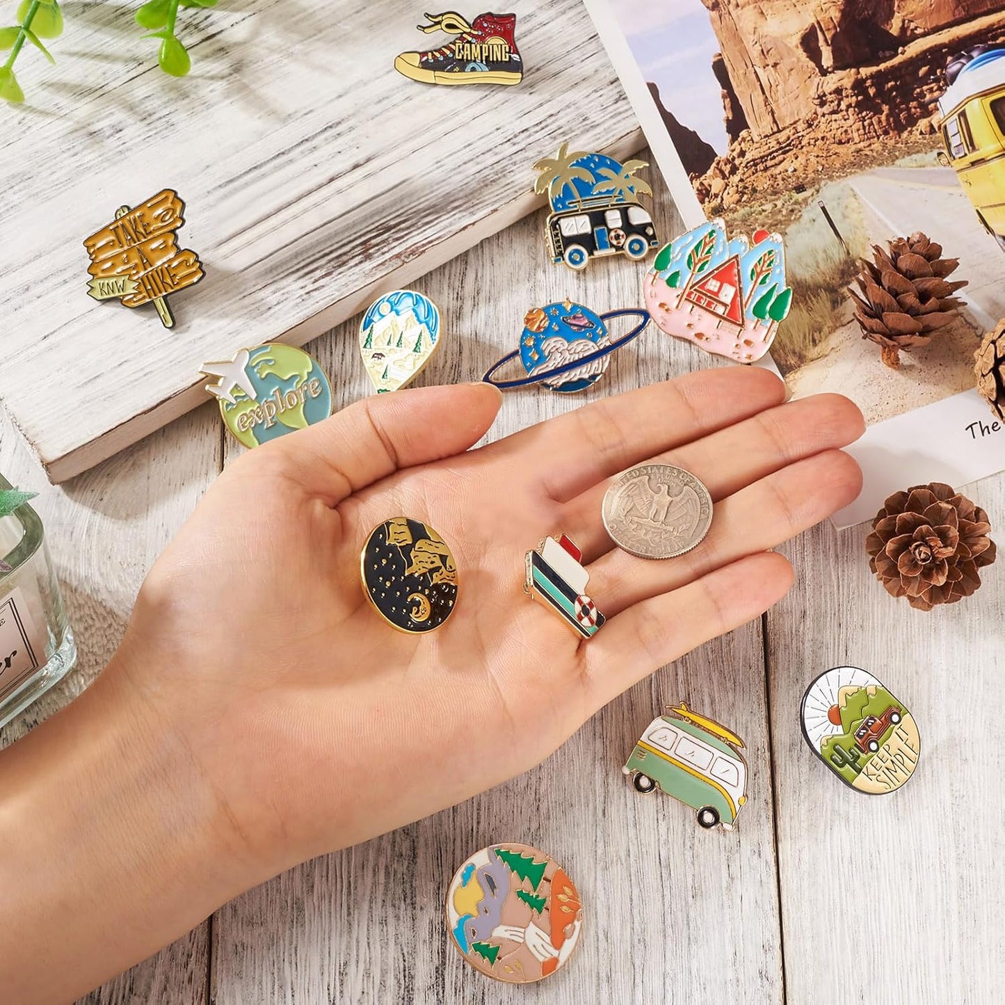 Mixed Enamel Pins for Backpacks, Beadthoven Cute Enamel Brooch Pins Set, Funny Backpack Pins, Aesthetic Lapel Badge Pins Bulk for DIY Clothes Accessories Holiday Gifts