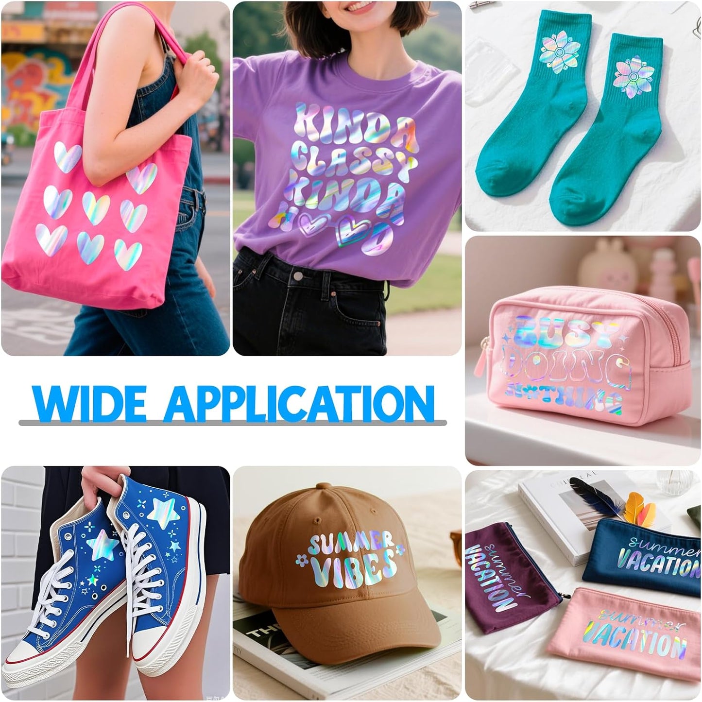 TECKWRAP Heat Transfer Vinyl HTV - 12" x 5ft Rainbow Silver HTV Iron on Vinyl for t-Shirts Easy to Cut & Weed for All Cutter Machine & Heat Press