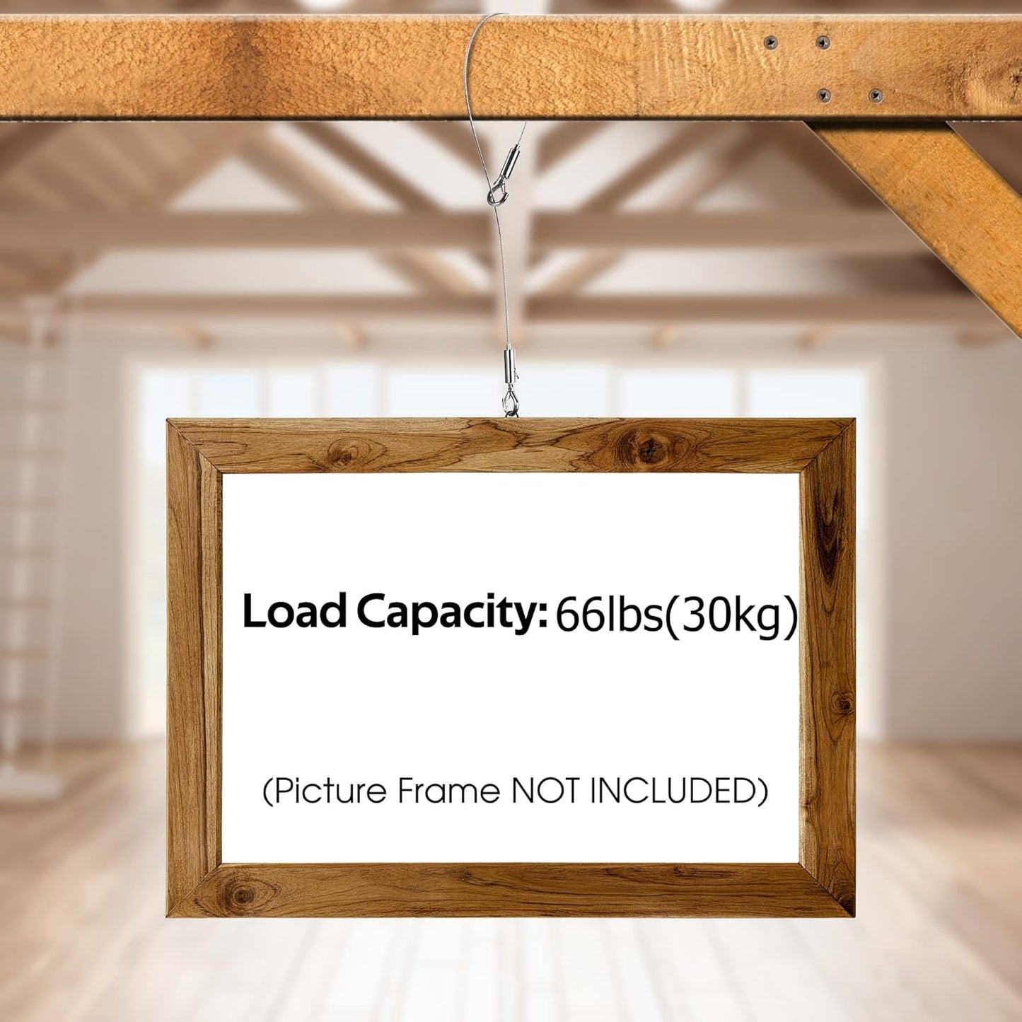 2PCS Adjustable Suspension Cable kit,Picture Hanging Wire Kit Supports 66lbs,2.5m x1.5mm Stainless Steel Wire Rope for Hanging Heavy Frame Picture Photo Mirror Artwork Pendant and exhibits