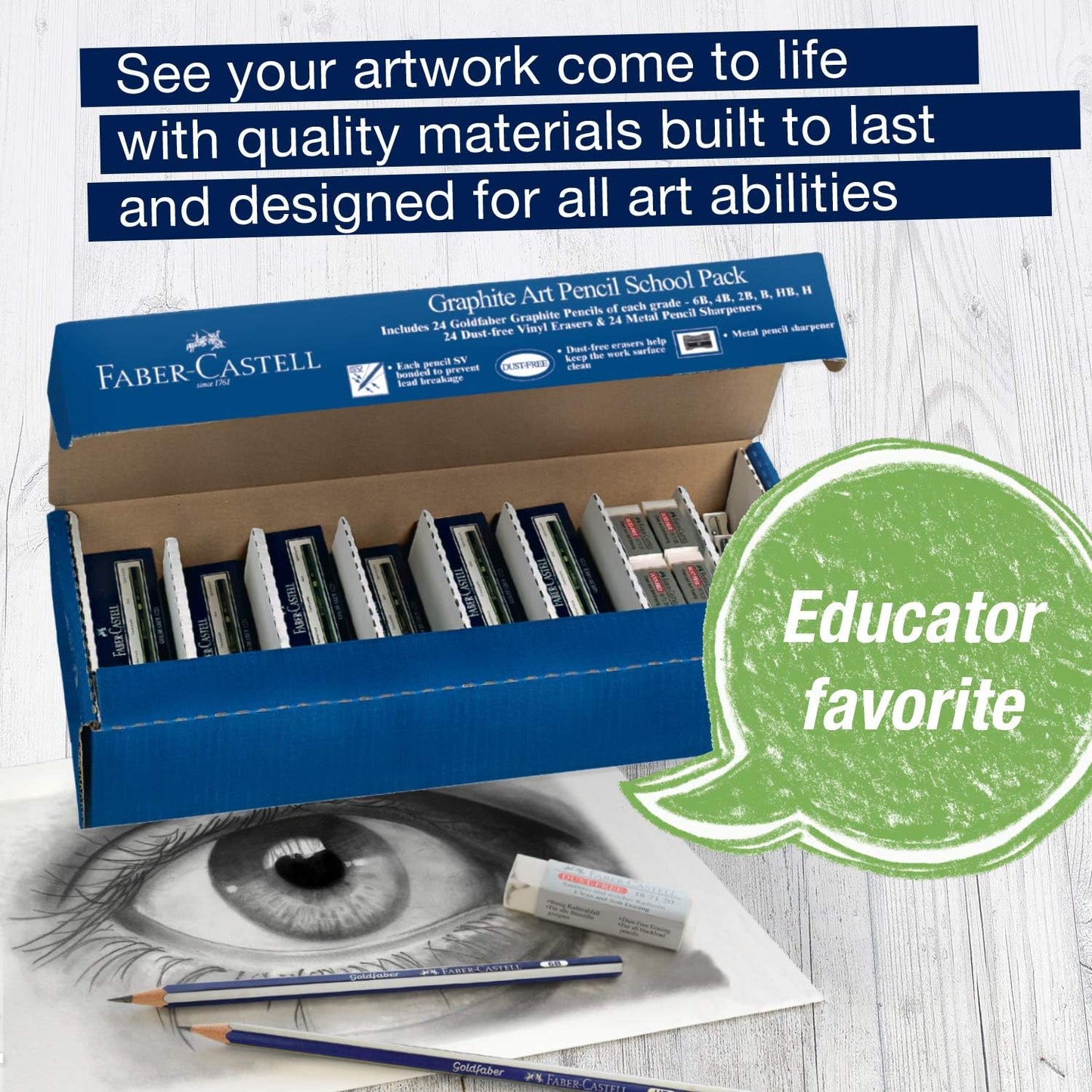 Faber-Castell Goldfaber Sketching Pencil Set - School Pack, Set of 144